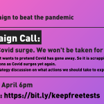 An image inviting people to the next Zero Covid UK campaign call (details in the post)