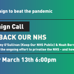 A banner advertising our TAKE BACK OUR NHS campaign call. More details included in the post.