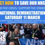 Promotional image for the SOS NHS Keep our NHS Public demo on Saturday 11 March 2023 - more details in the text of the post.